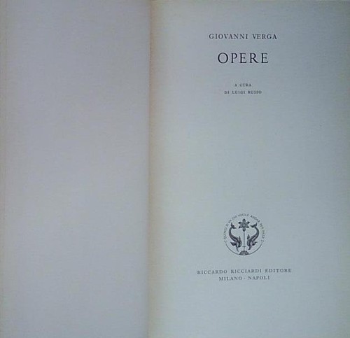 Verga giovanni opere a cura - verga,